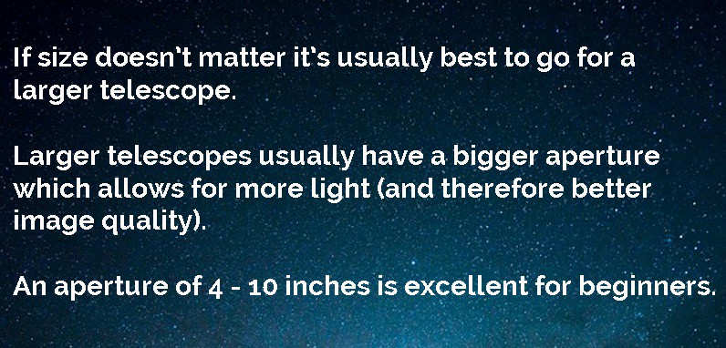 telescope size and aperture