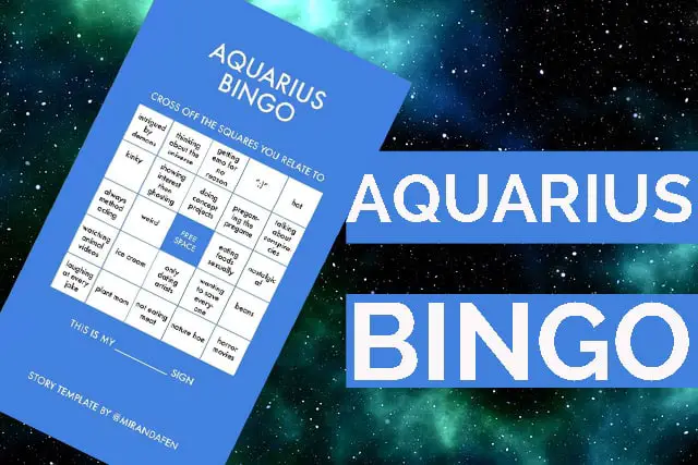 aquarius zodiac bingo